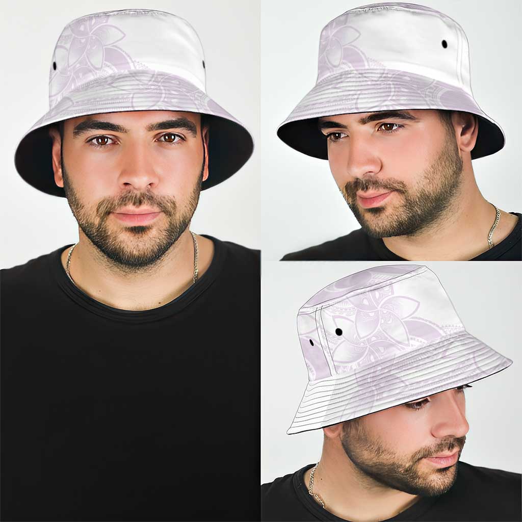 Polynesian Tribal Plumeria Lotu Tamaiti Bucket Hat Pastel Mauve - Polynesian Pride