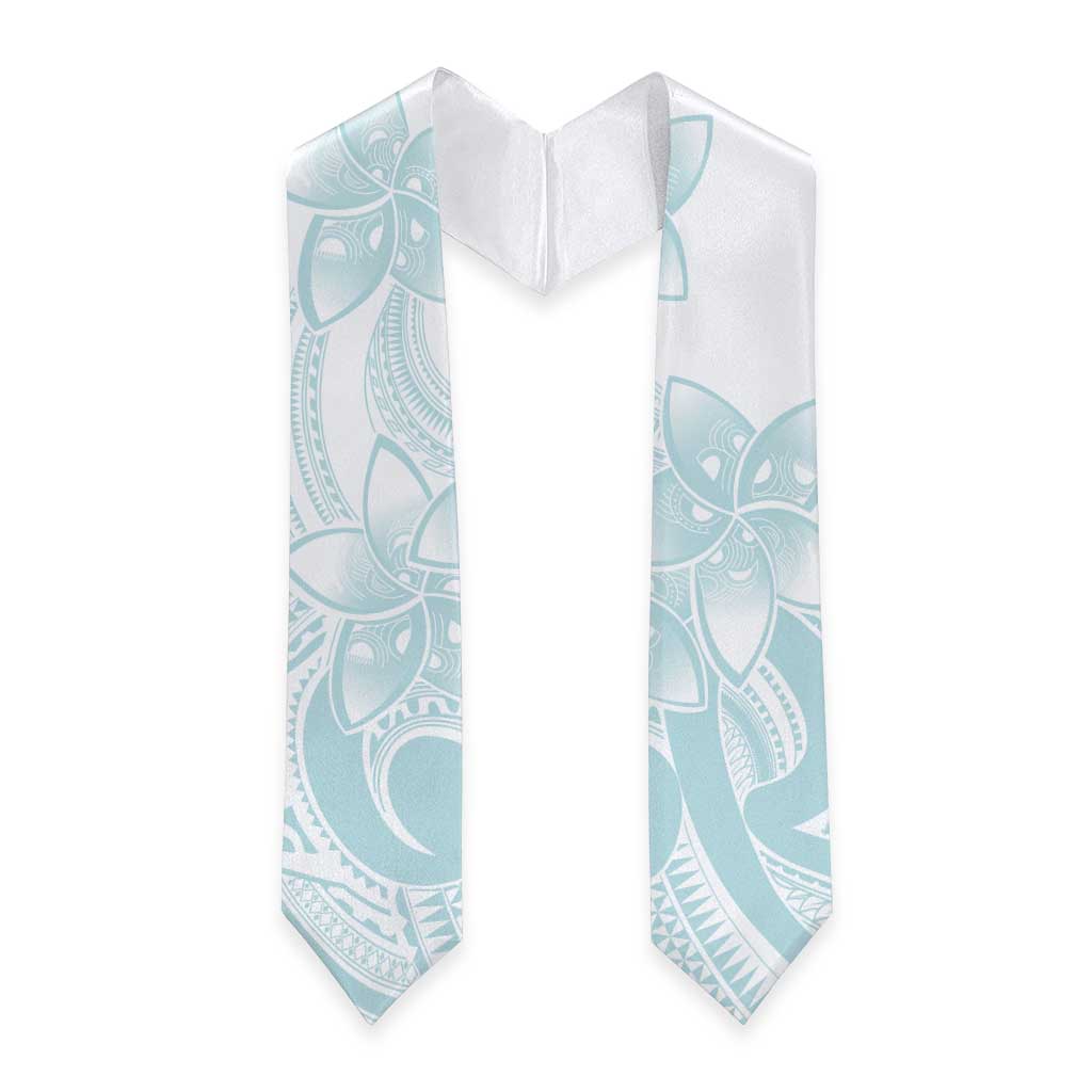 Polynesian Tribal Plumeria Lotu Tamaiti Graduation Stole Pastel Cyan - Polynesian Pride