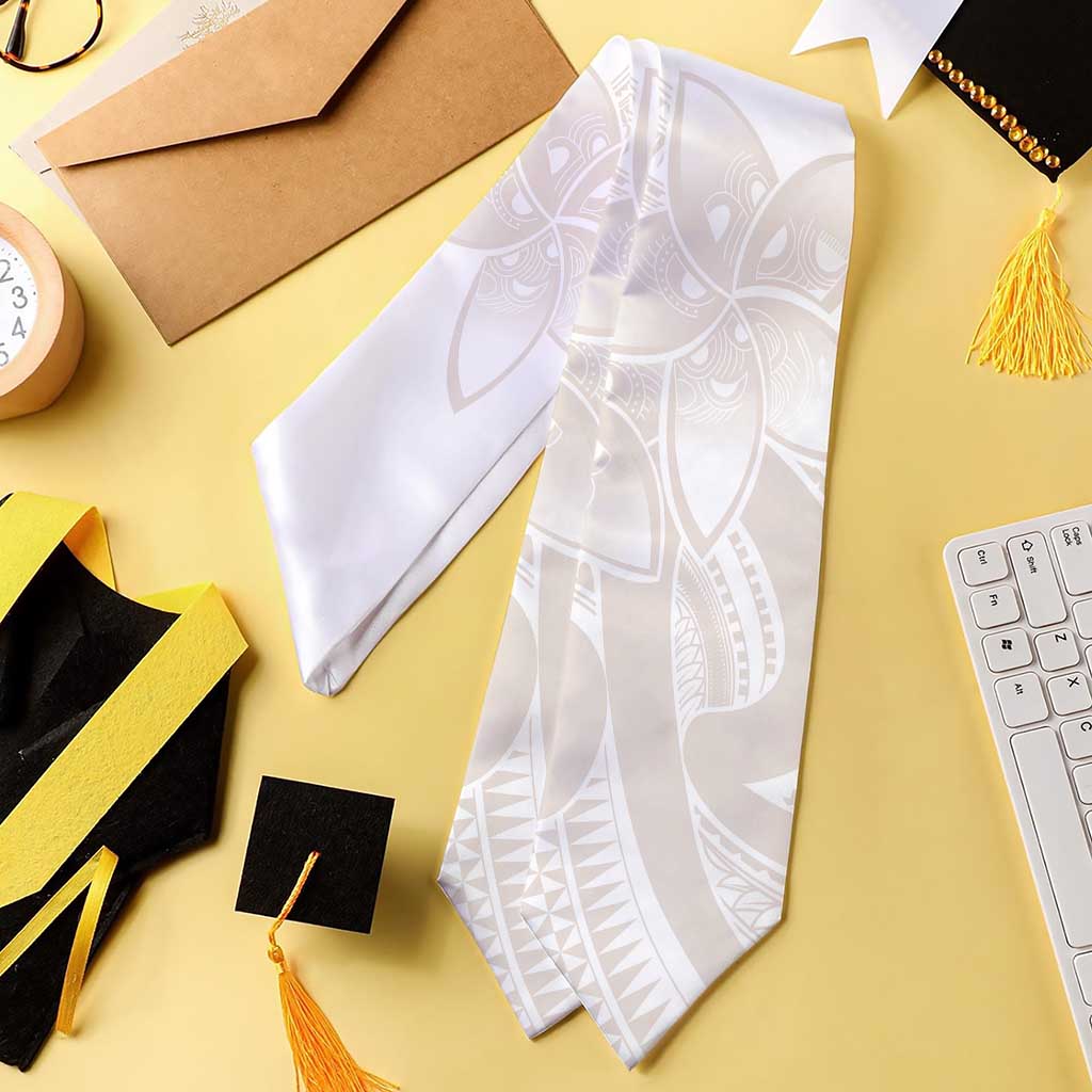 Polynesian Tribal Plumeria Lotu Tamaiti Graduation Stole Pastel Nude - Polynesian Pride