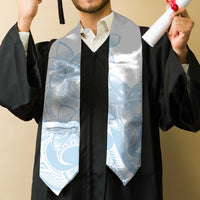 Polynesian Tribal Plumeria Lotu Tamaiti Graduation Stole Pastel Sky Blue LT9