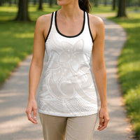 Polynesian Tribal Plumeria Lotu Tamaiti Hollow Tank Top Pastel Nude - Polynesian Pride