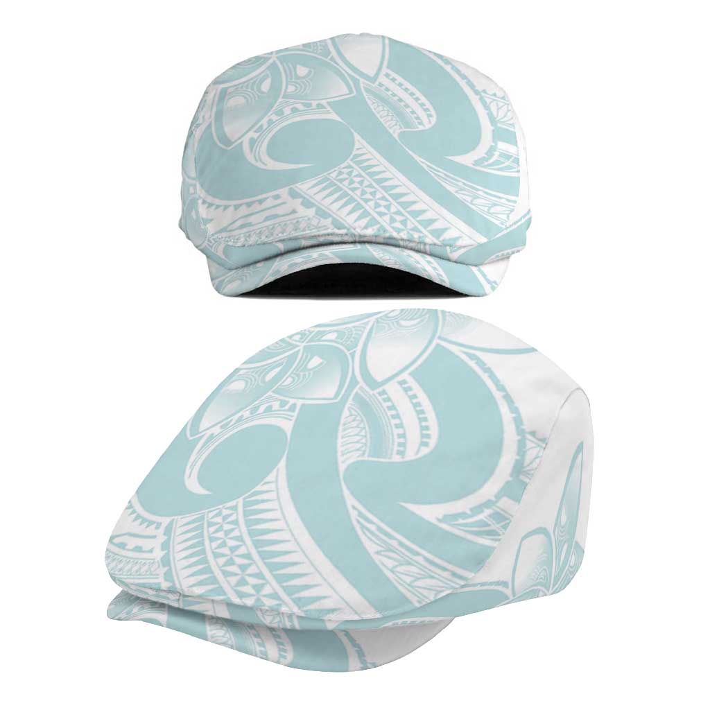 Polynesian Tribal Plumeria Lotu Tamaiti Jeff Hat Pastel Cyan - Polynesian Pride