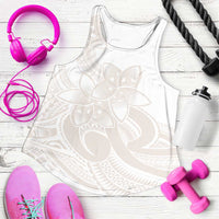 Polynesian Tribal Plumeria Lotu Tamaiti Women Racerback Tank Pastel Nude - Polynesian Pride