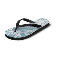 Polynesian Tropical Flowers Blue Pastel Vibes Flip Flops - Polynesian Pride