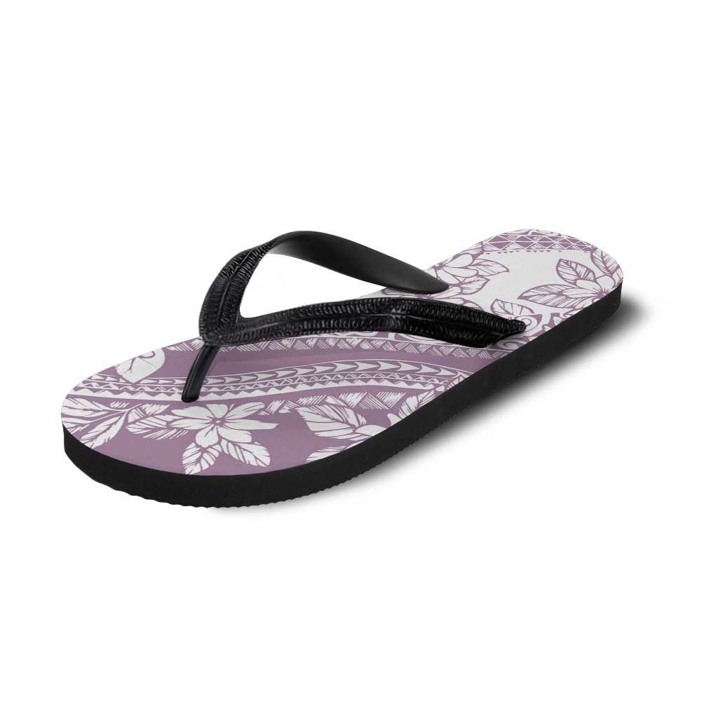 Polynesian Tropical Flowers Purple Pastel Vibes Flip Flops - Polynesian Pride