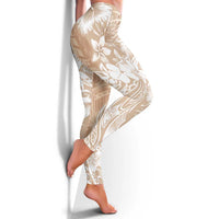 Polynesian Women's Day Leggings Plumeria Passion - Beige LT7