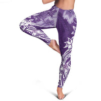Polynesian Women's Day Leggings Plumeria Passion - Purple LT7
