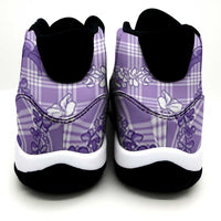 Poni Aloha Hawaii Sneakers J11 Plumeria Lei With Palaka Motif - Polynesian Pride