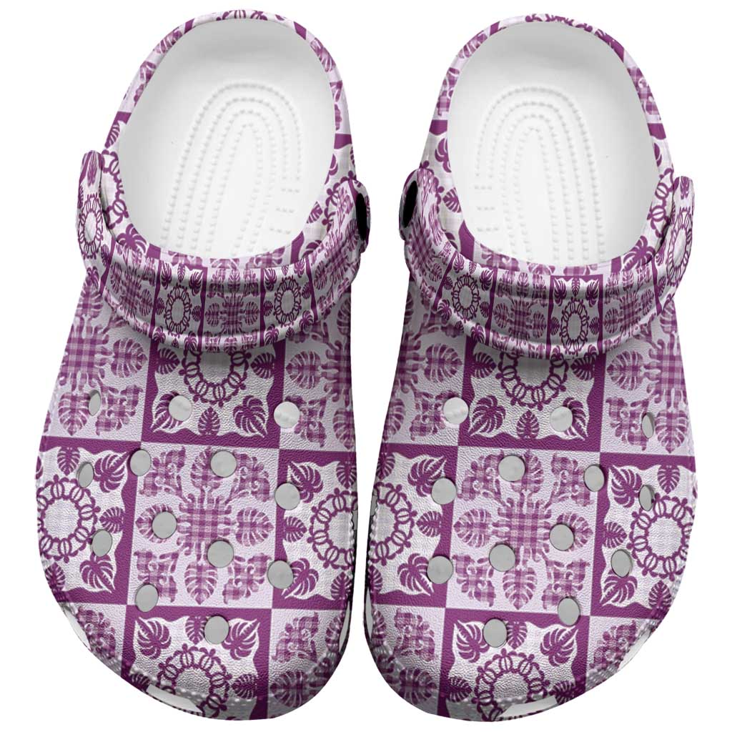Poni Palaka Quilt Hawaii Clogs Shoes Hawaiian Tropical Monstera Sea Turtle