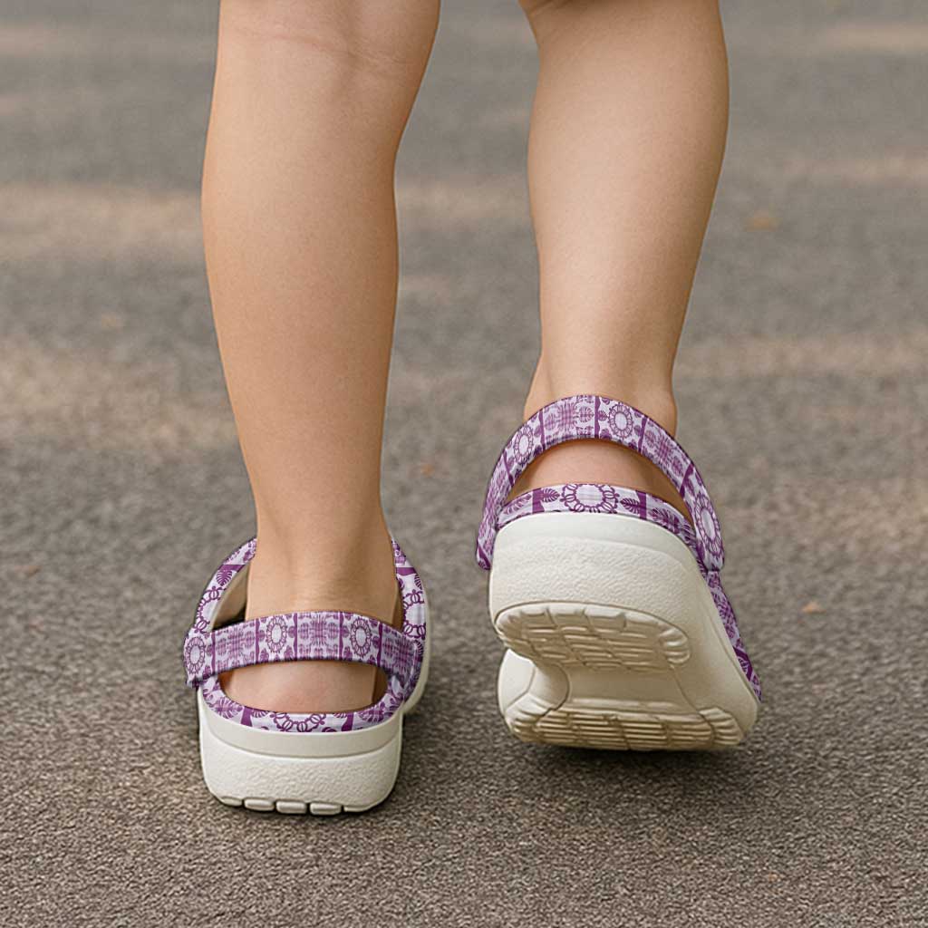 Poni Palaka Quilt Hawaii Clogs Shoes Hawaiian Tropical Monstera Sea Turtle