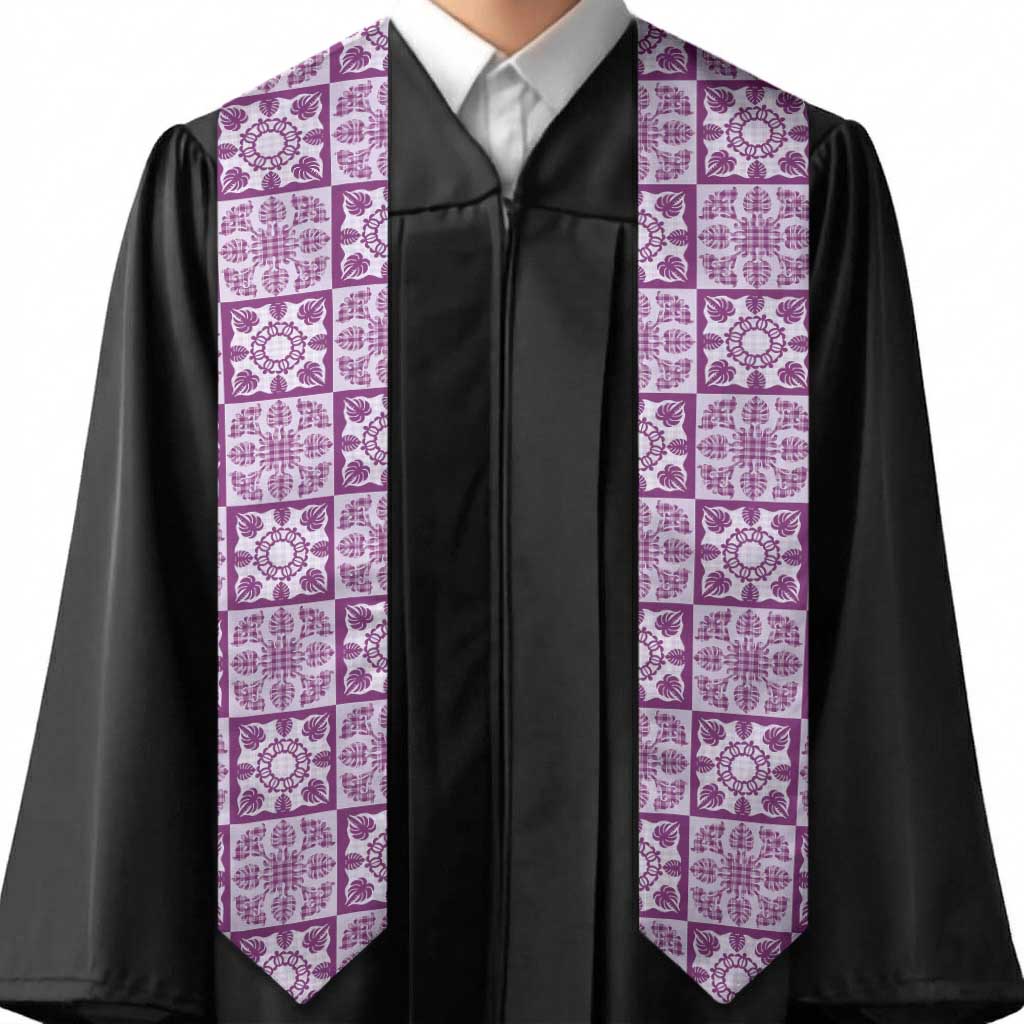 Poni Palaka Quilt Hawaii Graduation Stole Hawaiian Tropical Monstera Sea Turtle