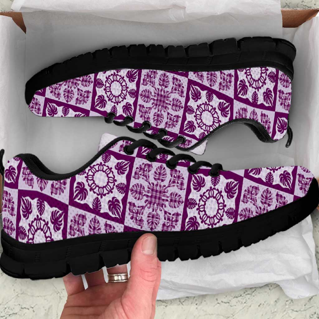 Poni Palaka Quilt Hawaii Sneakers Hawaiian Tropical Monstera Sea Turtle