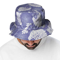 Purple Aloha Hawaii Bucket Hat Monstera Hibiscus Plumeria Seamless Vibes - Polynesian Pride