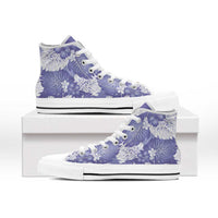 Purple Aloha Hawaii High Top Shoes Monstera Hibiscus Plumeria Seamless Vibes - Polynesian Pride