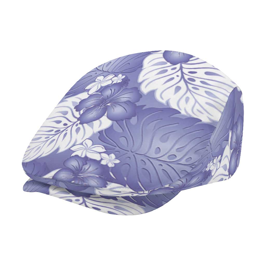 Purple Aloha Hawaii Jeff Hat Monstera Hibiscus Plumeria Seamless Vibes - Polynesian Pride