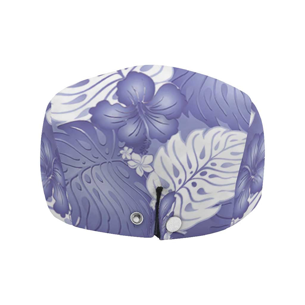Purple Aloha Hawaii Jeff Hat Monstera Hibiscus Plumeria Seamless Vibes - Polynesian Pride