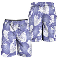 Purple Aloha Hawaii Shorts for Men Monstera Hibiscus Plumeria Seamless Vibes - Polynesian Pride