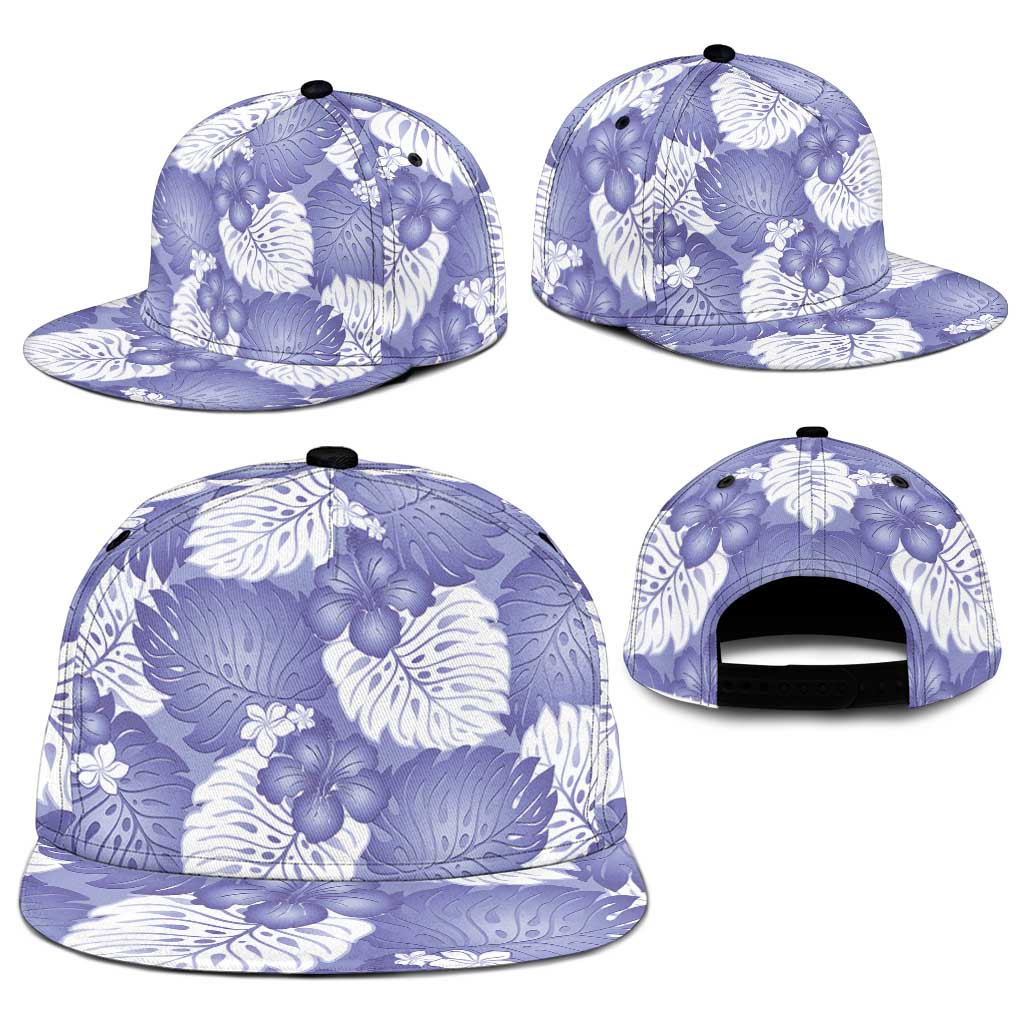 Purple Aloha Hawaii Snapback Cap Monstera Hibiscus Plumeria Seamless Vibes - Polynesian Pride