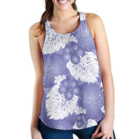 Purple Aloha Hawaii Women Racerback Tank Monstera Hibiscus Plumeria Seamless Vibes - Polynesian Pride