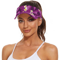Purple Banana Leaf Hawaii Sun Visor Cap Lau Maia Plumeria Tropical Summer Vibes