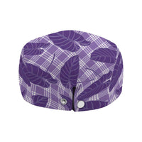 Purple Hawaii Kalo Palaka Motifs Jeff Hat Hawaiian Taro Leaves Elegant Vibes
