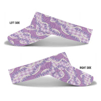 Purple Hawaii Palaka Honohono Pikake Sun Visor Cap Hawaiian Orchid Lei Polynesian Pattern