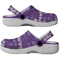 Purple Hawaii Palm Tree Hibiscus Clogs Shoes Fantasy Summer Vibe LT01 - Polynesian Pride