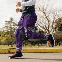 Purple Hawaii Palm Tree Hibiscus Jogger Pants Fantasy Summer Vibe LT01 - Polynesian Pride