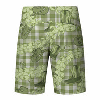 Purple Palaka Hawaii Cowboy Board Shorts Puakenikeni Lei Paniolo Papale Seamless Vibes