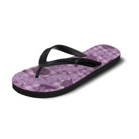 Purple Palaka Hawaii Cowboy Flip Flops Puakenikeni Lei Paniolo Papale Seamless Vibes - Polynesian Pride