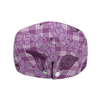 Purple Palaka Hawaii Cowboy Jeff Hat Puakenikeni Lei Paniolo Papale Seamless Vibes - Polynesian Pride