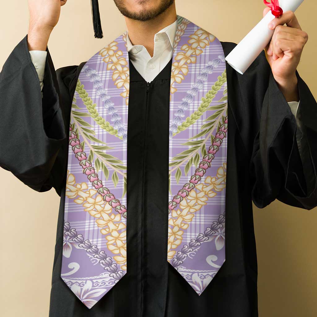 Purple Palaka Hawaii Leis Graduation Stole Hawaiian-plaid Elegant Tropical Vibes - Polynesian Pride