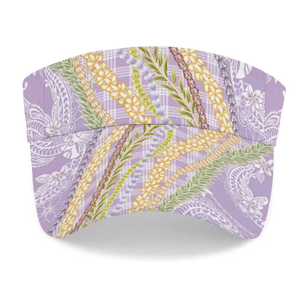 Purple Palaka Hawaii Leis Sun Visor Cap Hawaiian-plaid Elegant Tropical Vibes