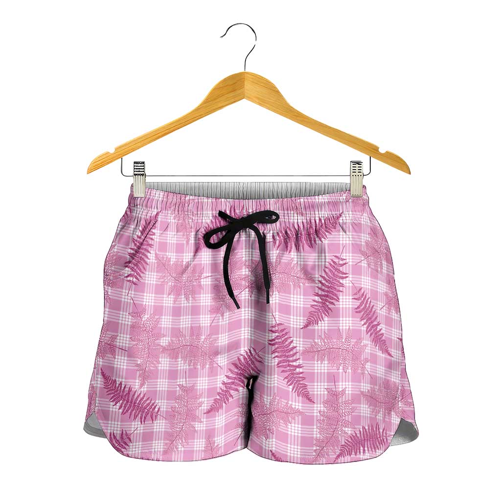 Purple Palaka Hawaii Palapalai Shorts for Women Hawaiian Fern