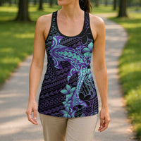 Purple Paradise Hawaii Hollow Tank Top Hammerhead Shark Tattoo Curve Polynesian - Polynesian Pride