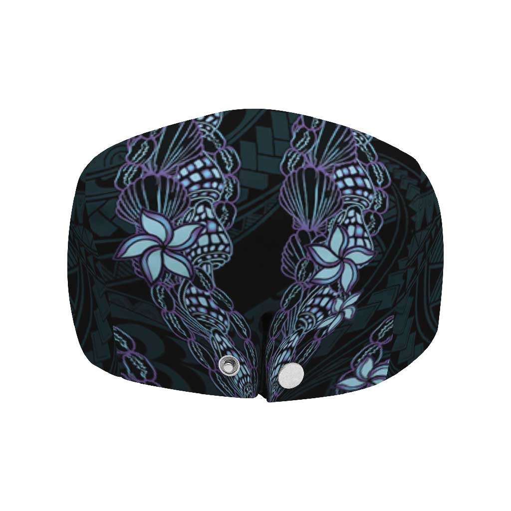 Purple Paradise Hawaii Shell Lei Jeff Hat Hawaiian Sunrise Shell Hebrew Cone Plumeria - Polynesian Pride