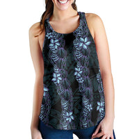 Purple Paradise Hawaii Shell Lei Women Racerback Tank Hawaiian Sunrise Shell Hebrew Cone Plumeria - Polynesian Pride