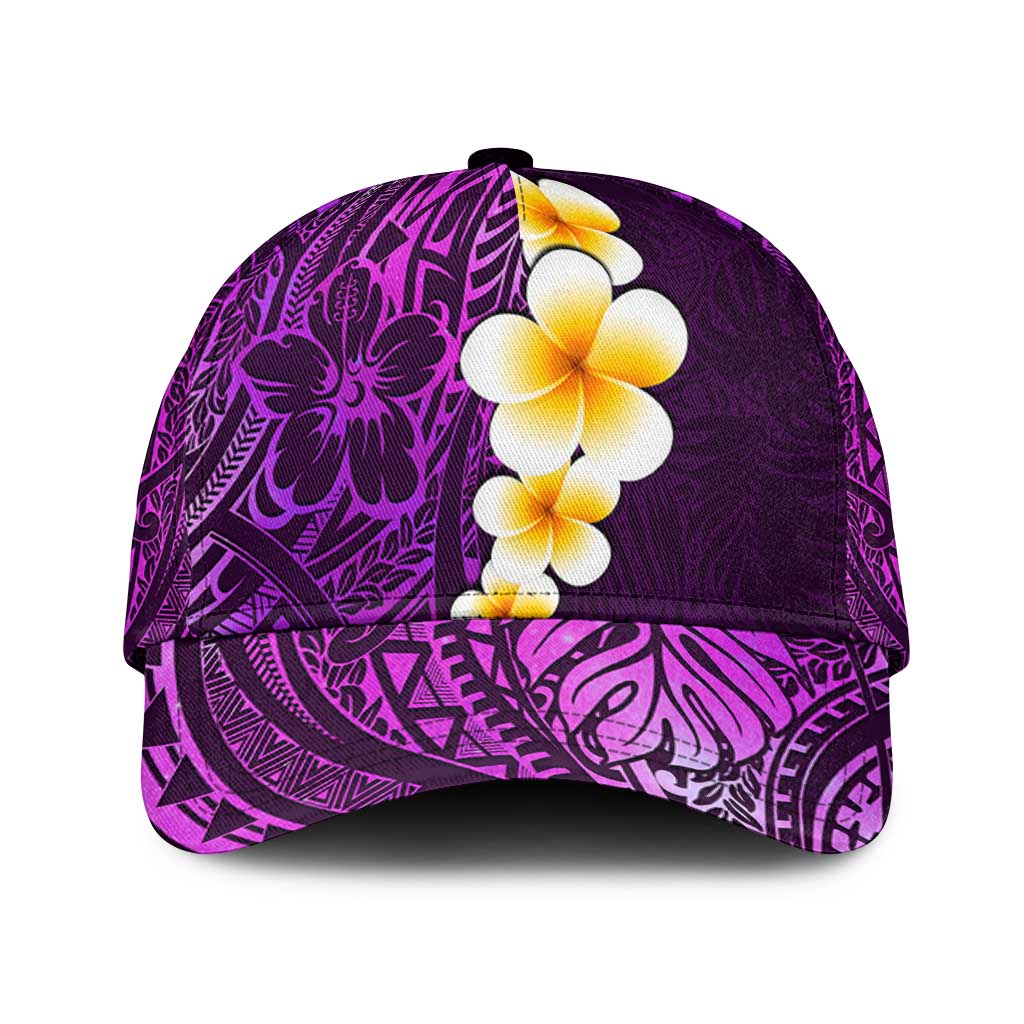 Purple Polynesia Classic Cap Plumeria Tropical Leaves With Galaxy Polynesian Art LT14