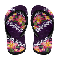 Purple Polynesia Flip Flops Plumeria Hibiscus Tropical Vibes - Polynesian Pride