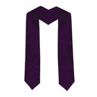 Purple Polynesia Graduation Stole Plumeria Tropical Leaves With Galaxy Polynesian Art