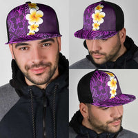 Purple Polynesia Mesh Trucker Cap Plumeria Tropical Leaves With Galaxy Polynesian Art - Polynesian Pride