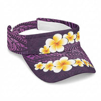 Purple Polynesia Sun Visor Cap Plumeria Tropical Leaves With Galaxy Polynesian Art