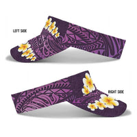 Purple Polynesia Sun Visor Cap Plumeria Tropical Leaves With Galaxy Polynesian Art
