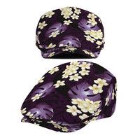 Purple Tropical Hawaii Jeff Hat Seamless Monstera Plumeria Hawaiian Pattern - Polynesian Pride