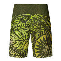 Purple Tropical Plumeria With Galaxy Polynesian Art Board Shorts