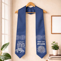 Queen Salote College 100 Years Anniversary Custom Graduation Stole Tonga QSC Royal Blue