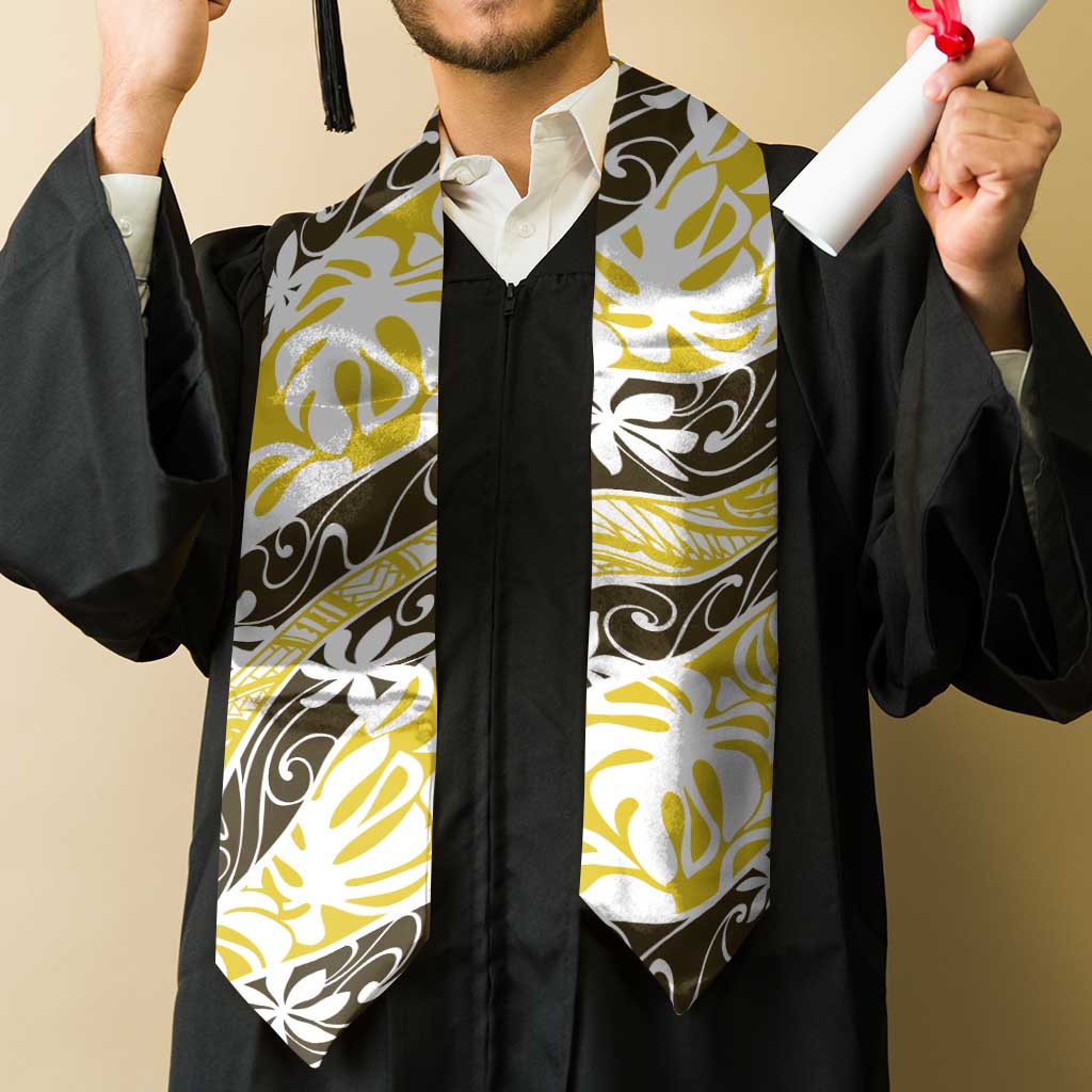 Rearea Tahiti Tiare Monstera Graduation Stole Polynesian Pattern Curve Style