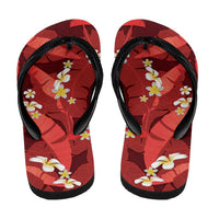 Red Banana Leaf Hawaii Flip Flops Lau Maia Plumeria Tropical Summer Vibes