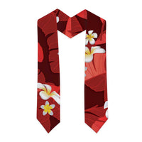Red Banana Leaf Hawaii Graduation Stole Lau Maia Plumeria Tropical Summer Vibes