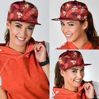 Red Banana Leaf Hawaii Snapback Cap Lau Maia Plumeria Tropical Summer Vibes